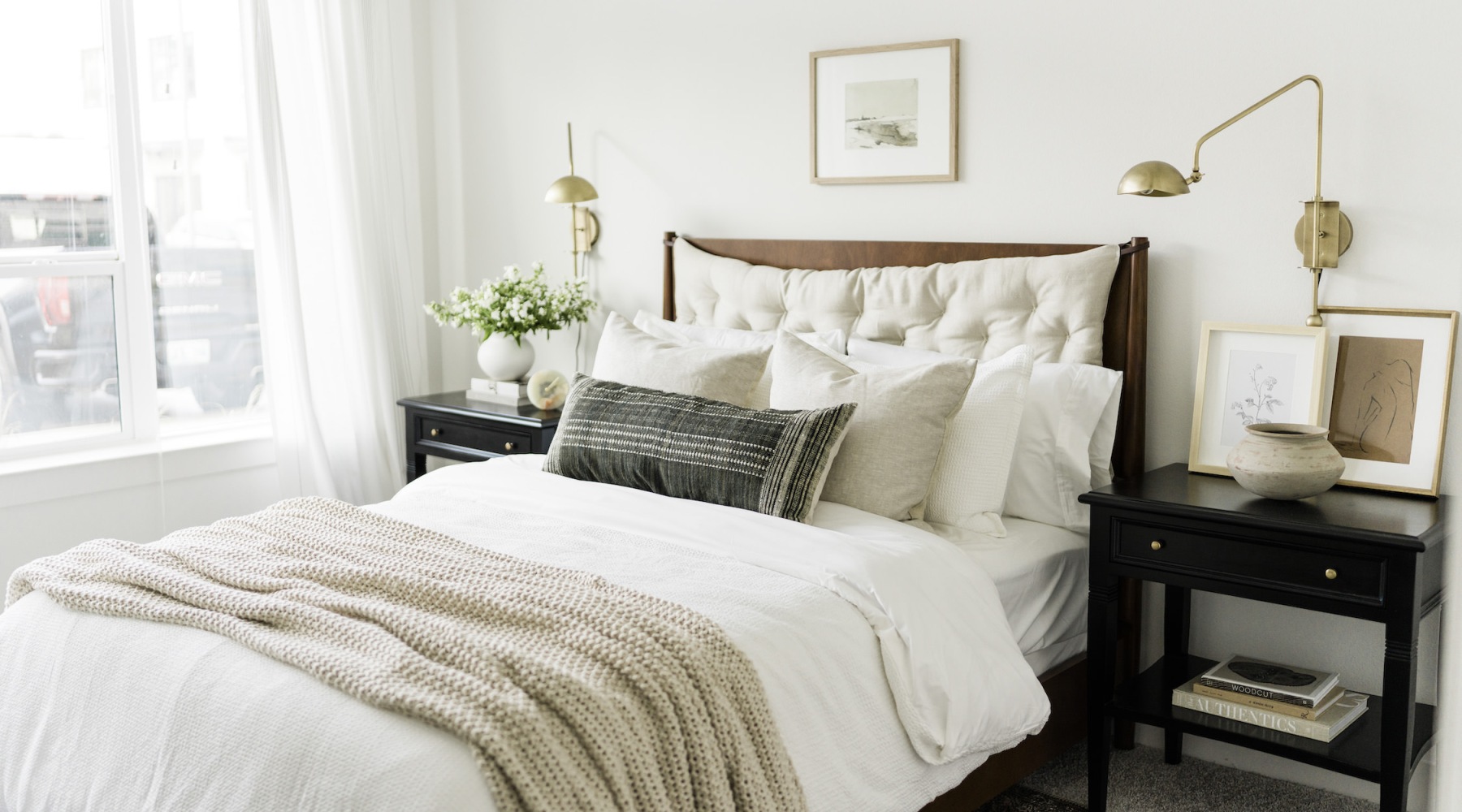 bright bedroom with natural lighting