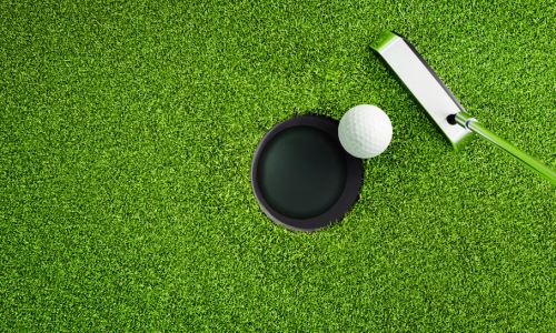golf ball and stcik